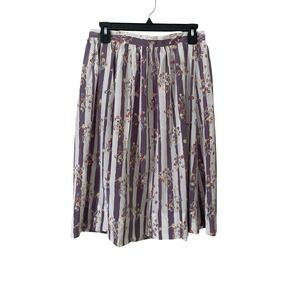 Vintage Chiffon‎ Floral Pleated A Line Skirt Medium Coquette Whimsy Romantic Y2K